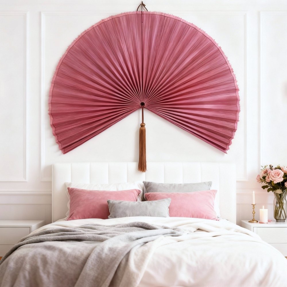 Bamboo Decorative Fans Pink Color