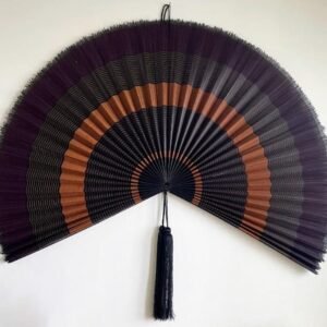 Bamboo Fan Wall Hanging Ebony Copper Handcrafted by Chumdecor 1