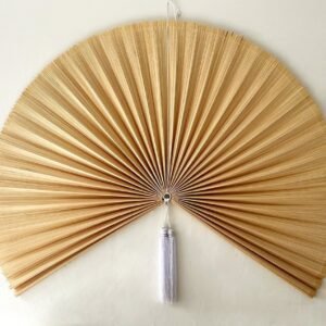 Bamboo Wall Fan Decor Natural Color Artisan Bamboo Fan Chumdecor1