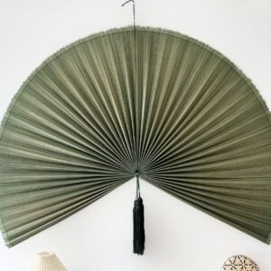 Boho Bamboo Fan Wall Decor Green Wall Decorative Fans Handcrafted Bamboo Fan2