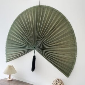 Boho Bamboo Fan Wall Decor Green Wall Decorative Fans Handcrafted Bamboo Fan3