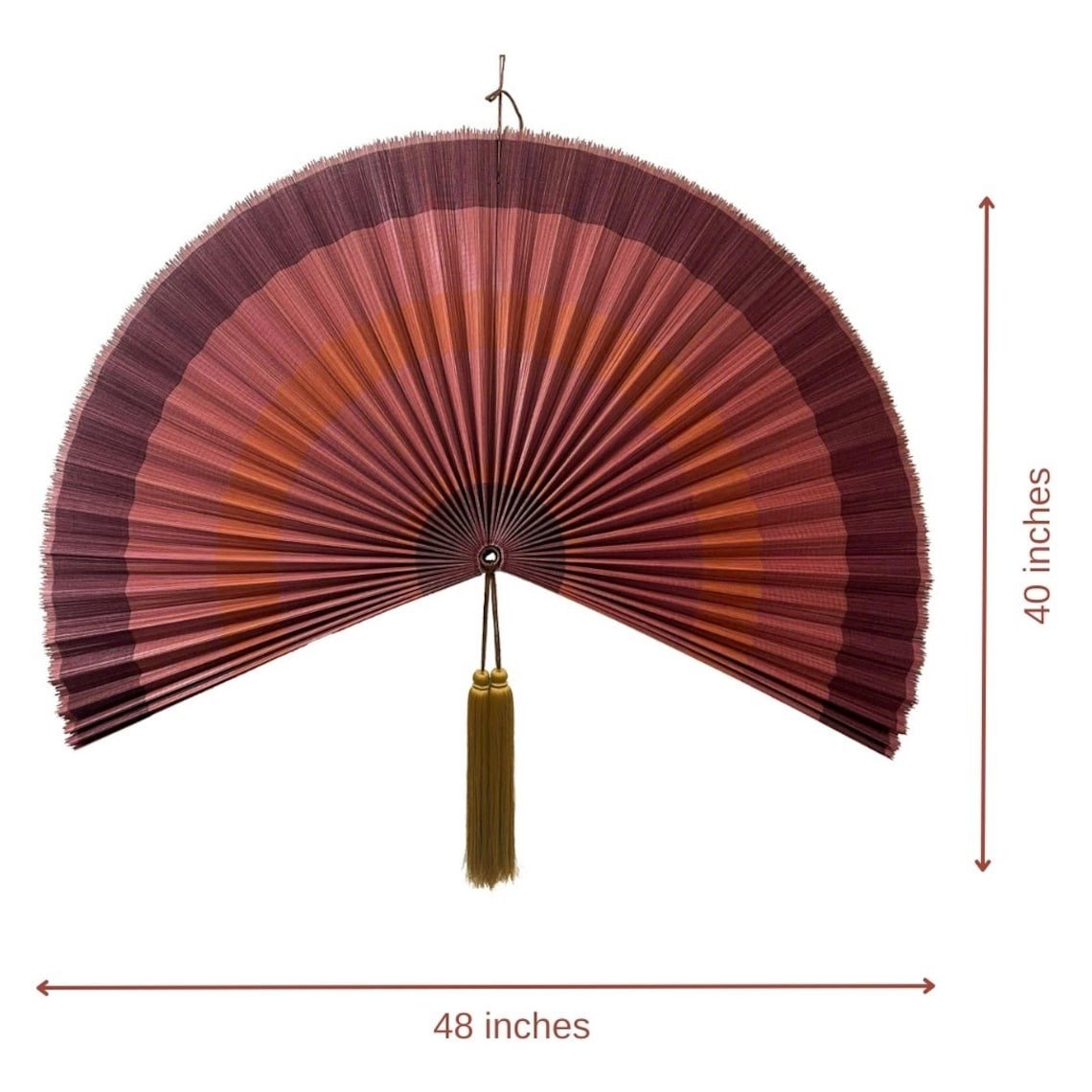 Chumdecor Bamboo Fan Wall Decor Terracotta Color Fan Headboard Giant Wall Fan Folding Fan Over Bed Decor Japanese Fan2