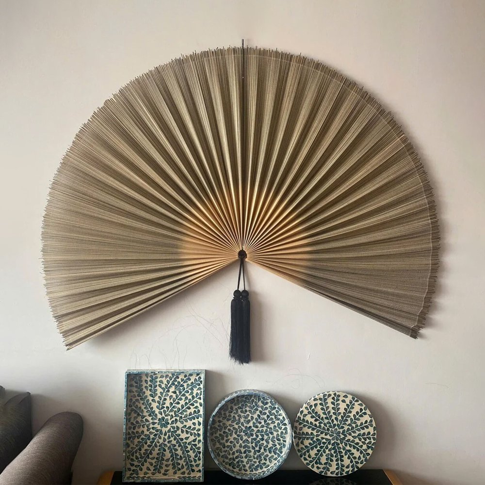 Japanese Wall Fan Decor Elegant Bamboo Fan Wall Art for Home Decor Traditional Japanese Style Main