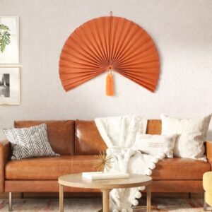 Large Orange Decorative Wall Fan