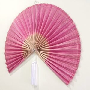 Wall Fan Decor Bamboo Decorative Fans Handcrafted Bamboo Fan Pink1
