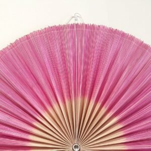Wall Fan Decor Bamboo Decorative Fans Handcrafted Bamboo Fan Pink3