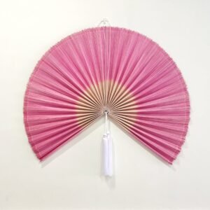 Wall Fan Decor Bamboo Decorative Fans Handcrafted Bamboo Fan Pink4