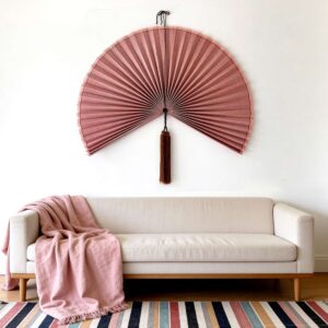 pink fan wall decor