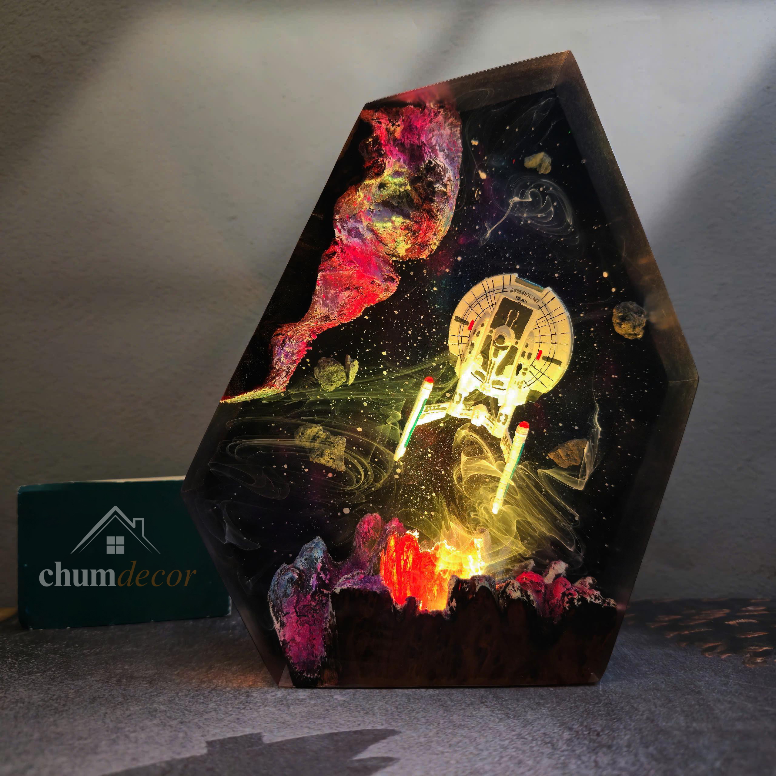 Interstellar Art Resin Lamp Handmade Galaxy Epoxy Night Light 1