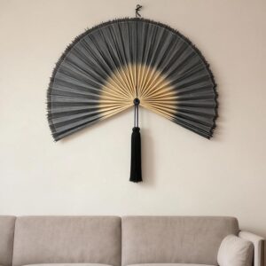 Blue gray fan wall decor