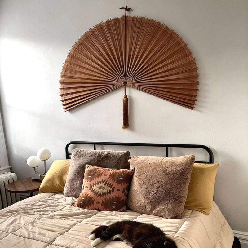 Caramel Giant Bamboo Fan Wall Decor Caramel Giant Bamboo Fan Wall Decor