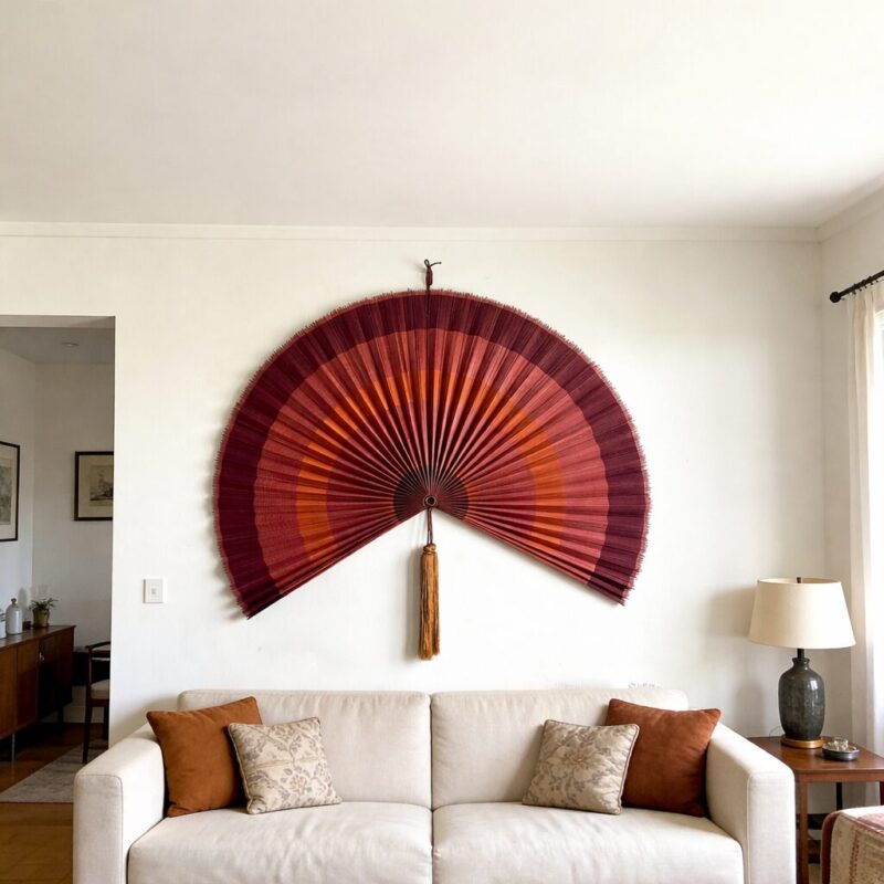 Chumdecor bamboo fan wall art