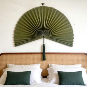 Dark Green Decorative Fan for Bedroom Wall
