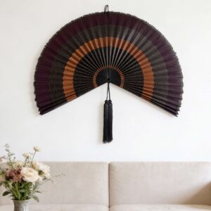 Giant Black Bamboo Wall Fan – Large Decorative Wall Fan
