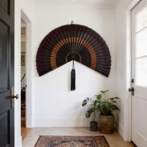Giant Black Bamboo Wall Fan – Oversized Wall Decor