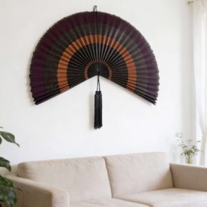 Giant Black Bamboo Wall Fan – Statement Wall Decor