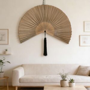 Oversized Bamboo Wall Fan Living Room Wall Decor