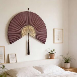 oversized red bamboo wall fan wall decor.jpg