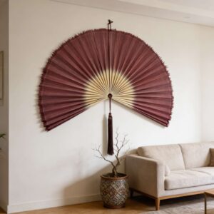 red bamboo wall fan decor.jpg
